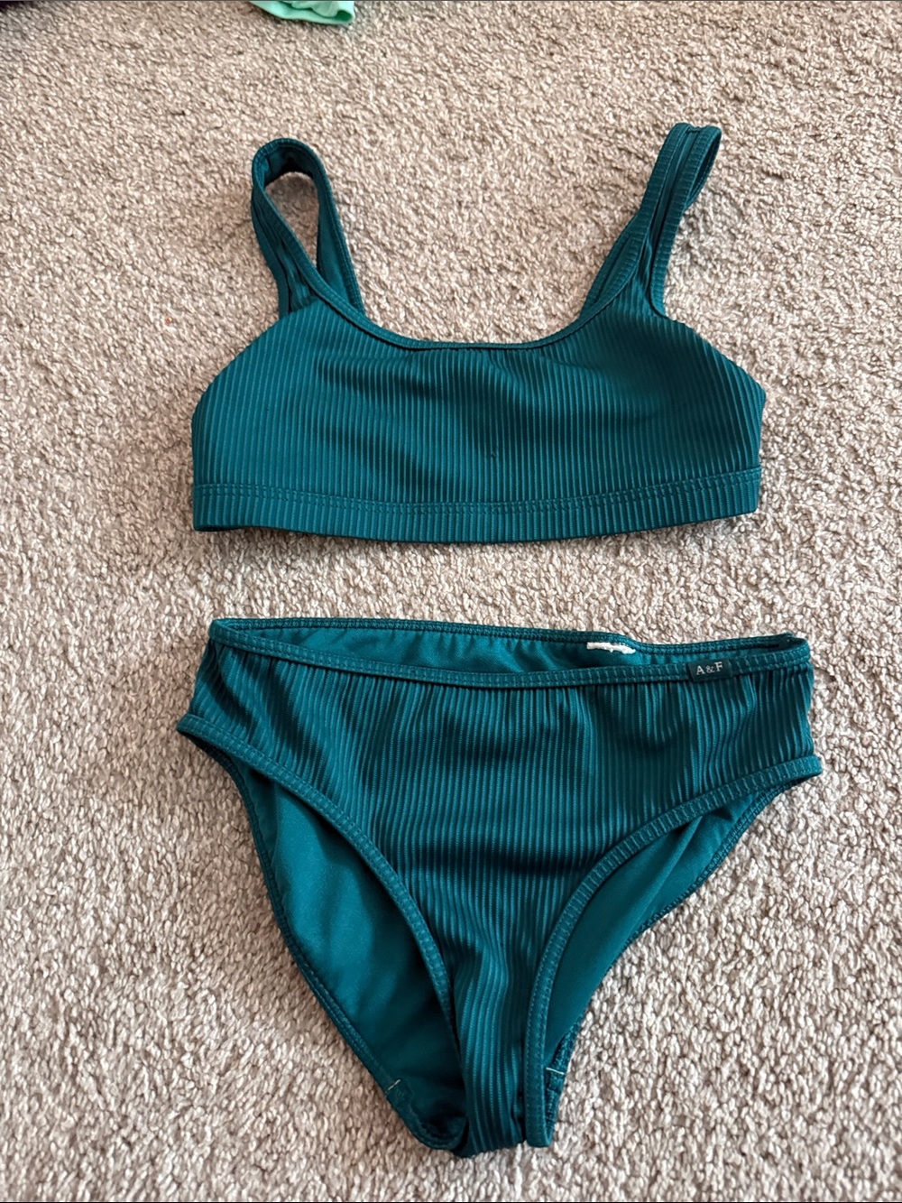 abercrombie kids Teal Ribbed Two-Piece Swim Bikini
